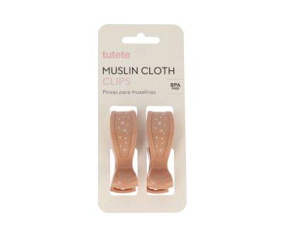 2 pinces  mousseline Caramel