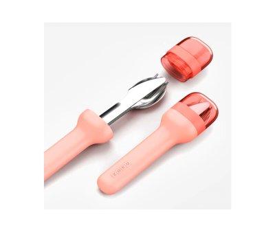 Set de Cubiertos de Viaje Rosa