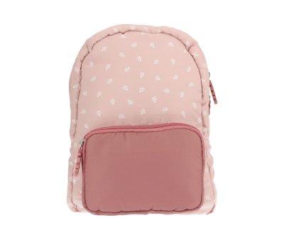 Mochila infantil acolchoada Personalizvel Leaves Pink