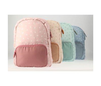 Mochila infantil acolchoada Personalizvel Leaves Pink