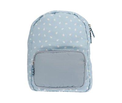 Mochila infantil acolchoada Leaves Blue Personalizvel