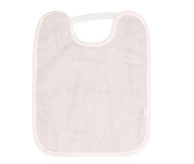 Plasticized Towel Bib with Purple Elastic
