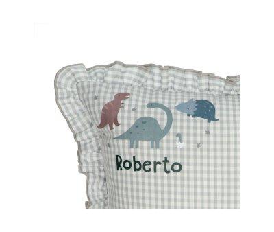Ruffle Cushion Vichy Dinos World Personalized