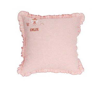 Vichy Ruffled Cushion Wild Fairies Personalized