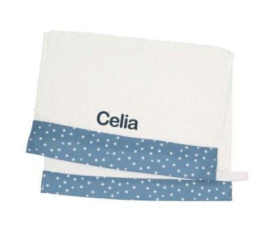 Mini Star Blue Personalised Nursery Towel