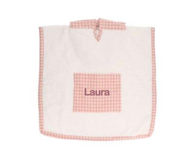 Pink Gingham Personalized Poncho