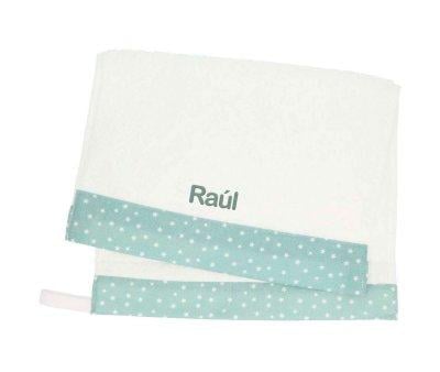 Mini Star Green Personalised Nursery Towel