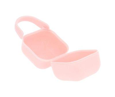 Porte-sucette carr craie rose personnalis