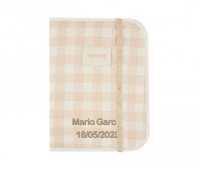 Document Holder Poema Honey Comb Ivory Checks Personalised