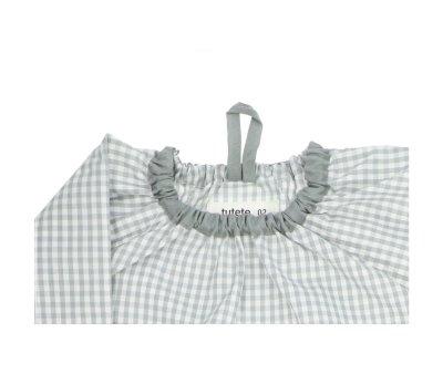Smock with Central Pocket Vintage Cars Vichy Customized