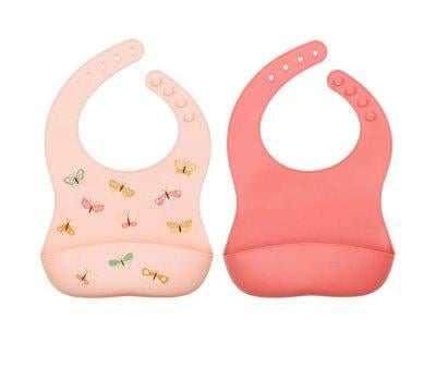 2 Baberos Silicona Butterflies