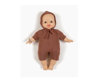 Chapu de malha lie Caramel Heather para bonecos Minikane