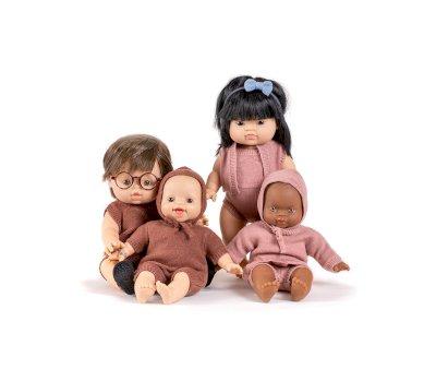 Chapu de malha lie Caramel Heather para bonecos Minikane