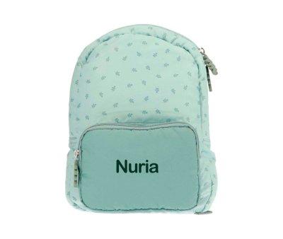 Mochila infantil acolchoada Leaves Sage Personalizvel