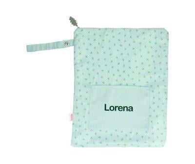 Bolsa grande Leaves impermevel Sage Personalizvel