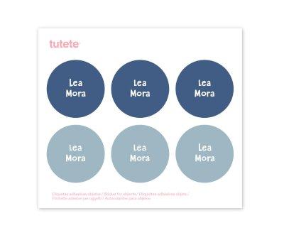 6 Etichette Adesive Rotonde Blue