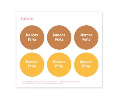 6 Etichette Adesive Rotonde Yellow