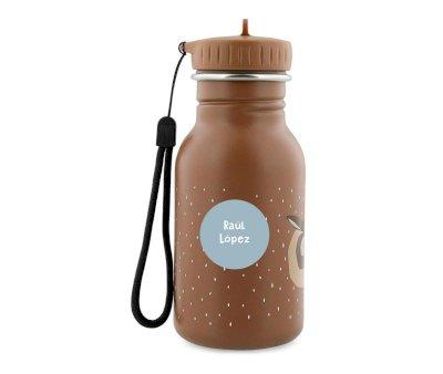 Bottiglia Acciaio Trixie Mr.Owl 350ml+6 Etichette Rotonde Blue Gratis