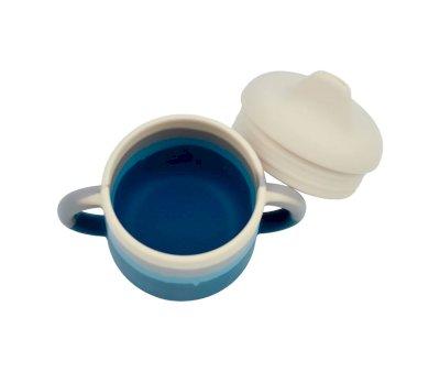 Silicone Mug with Handles Color Splash Desert Teal Ombre