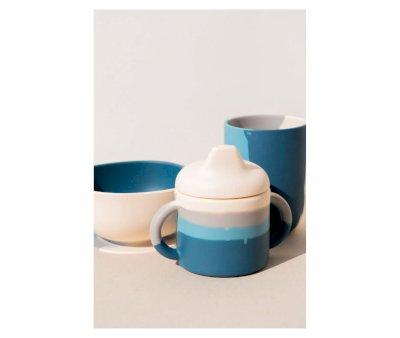 Silicone Mug with Handles Color Splash Desert Teal Ombre