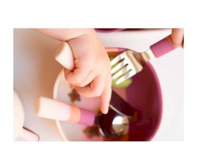 Set of 3 Splash Color Ombre Mauve Rose Cutlery