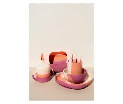 Set of 3 Splash Color Ombre Mauve Rose Cutlery