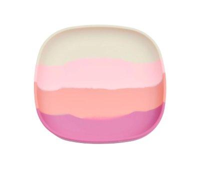 Plate with Suction Cup Color Splash Mauve Rose Ombre