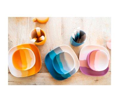 Plate with Suction Cup Color Splash Mauve Rose Ombre