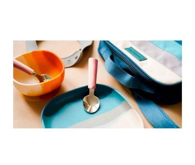 Plate with Suction Color Splash Desert Teal Ombre