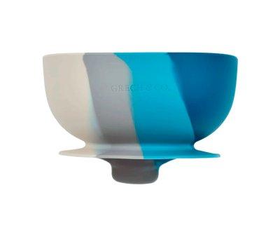 Bowl with Suction Cup Color Splash Desert Teal Ombre