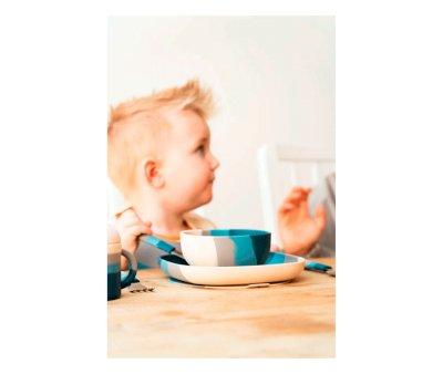 Bowl with Suction Cup Color Splash Desert Teal Ombre