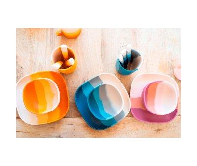Bowl with Suction Color Splash Mauve Rose Ombre