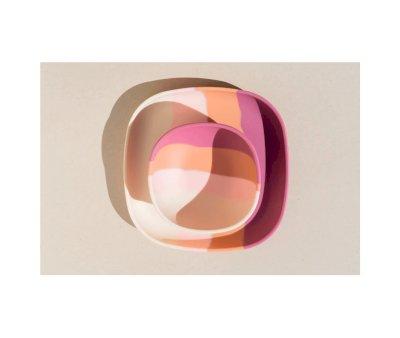Bowl with Suction Color Splash Mauve Rose Ombre