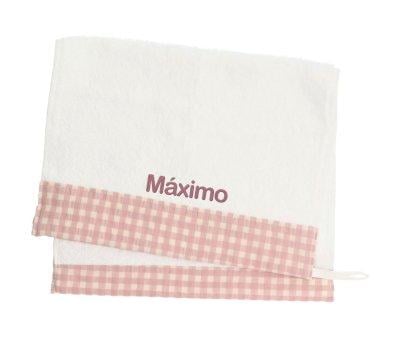 Toalla Guardera Vichy Rosa Personalizable