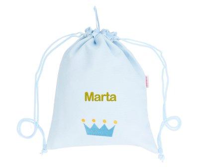 Mochila Saco Personalizada Piqu Coroa Azul