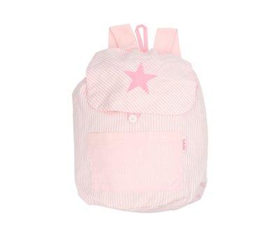 Mochila Pequena Personalizada Listras Rosa com Estrela
