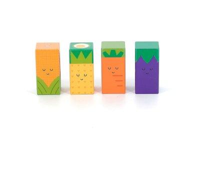 Cubos de som Madeira Frutas e Vegetais