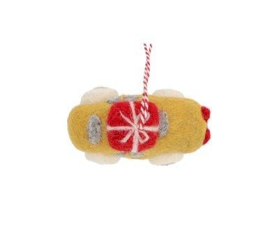 Adorno Navidad Coche Amarillo