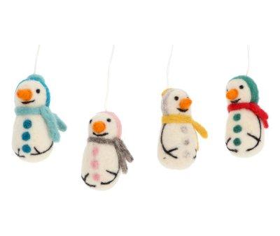 Adorno Navidad Muequito de Nieve Gris
