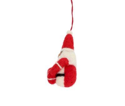 Adorno Navidad Santa Claus con Regalo Rojo