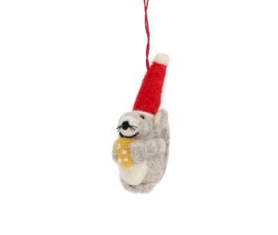 Adorno Navidad Ratoncito Light Grey