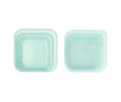 3 lancheiras Aqua Glitter Turquoise