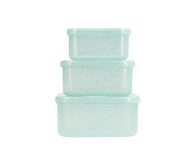 3 lancheiras Aqua Glitter Turquoise