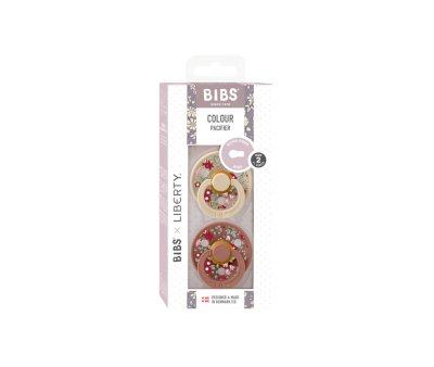 2 BIBS Colour Round Liberty Chamomile Lawn Vanilla/Woodchuck Mix Pacifiers