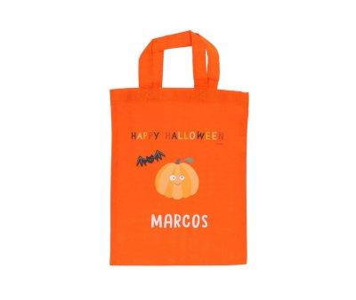Bolsa Laranja de Doces ou Travessuras de Halloween Personalizvel