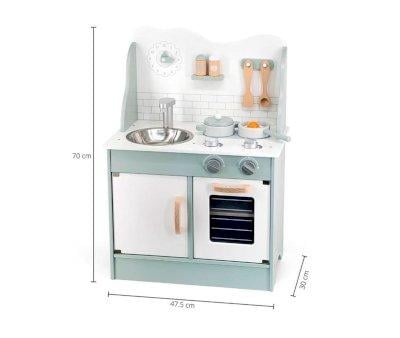 Cucina Legno con Accessori Verde Pastello