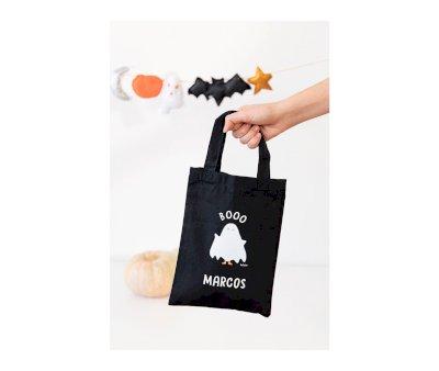 Bolsa preta Personalizvel de Doces ou Travessuras de Halloween