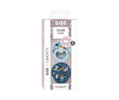 2 chupetas BIBS Colour Anatomical Liberty Chamomile Lawn Baby Blue