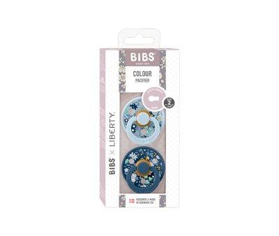 2 chupetas BIBS Colour Symmetric Liberty Chamomile Lawn Baby Blue