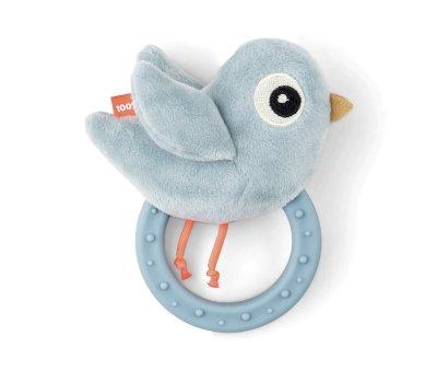 Anneau de Dentition et Hochet Birdee Blue